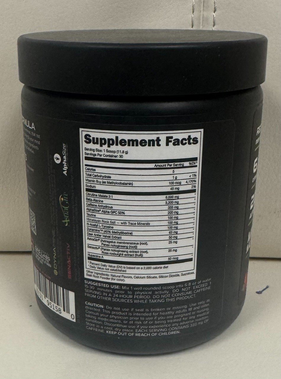 Bucked Up BAMF KO Kiwi Nootropic Pre-Workout 12.5oz High Stimulant Brand New