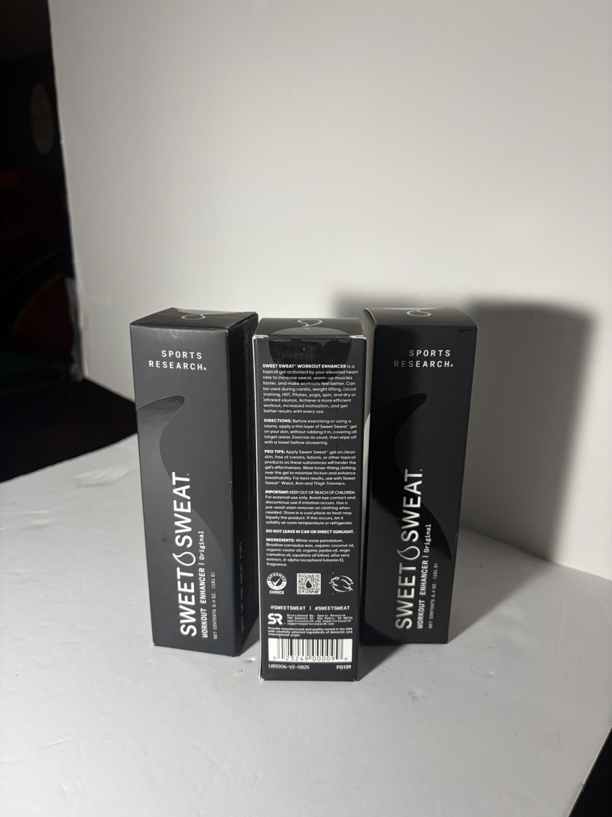 Sports Research Sweet Sweat Workout Enhancer Gel Original 6 oz Vegan 3 Pack