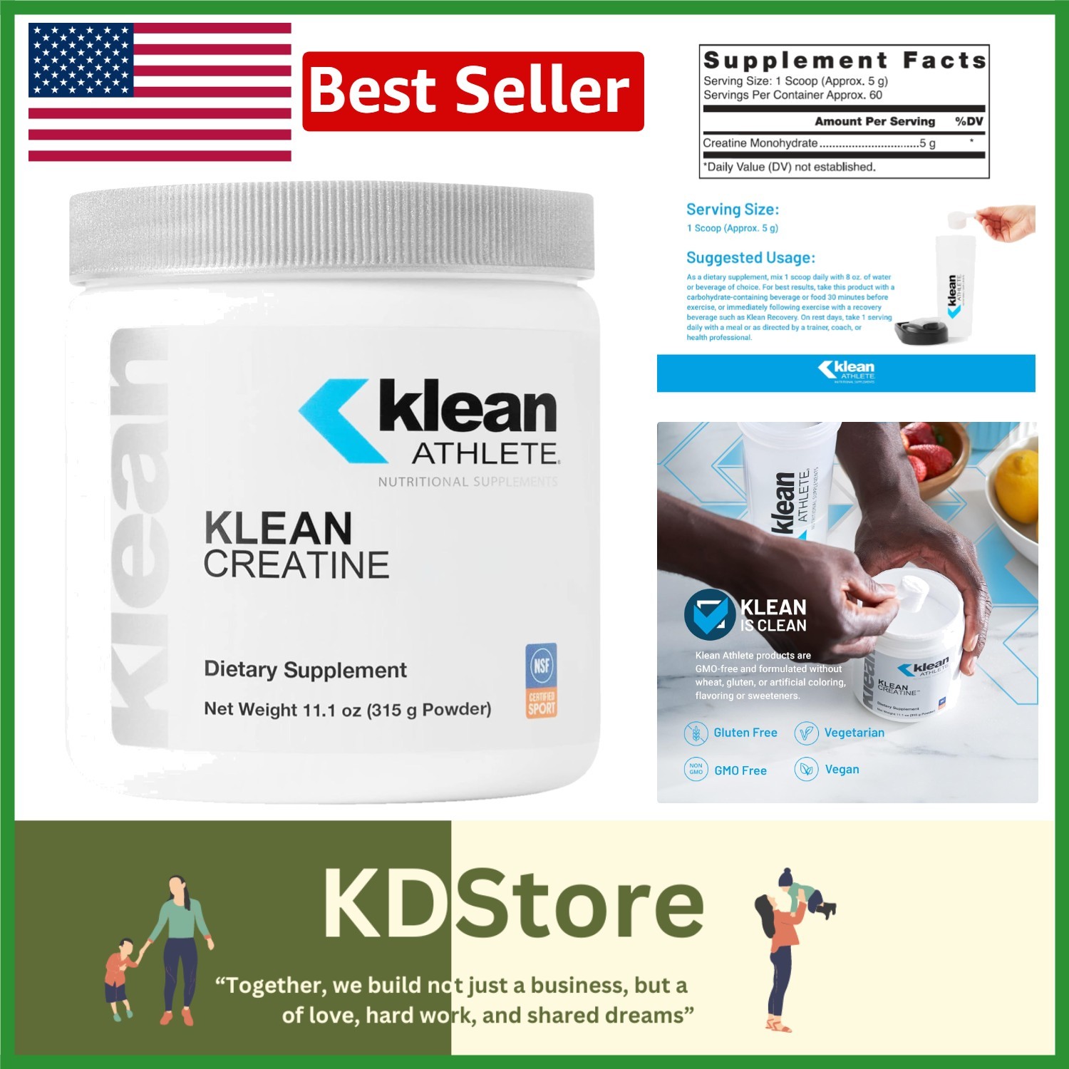 Klean Creatine: NSF-Certified Support for Muscle Strength, Power & Recovery
