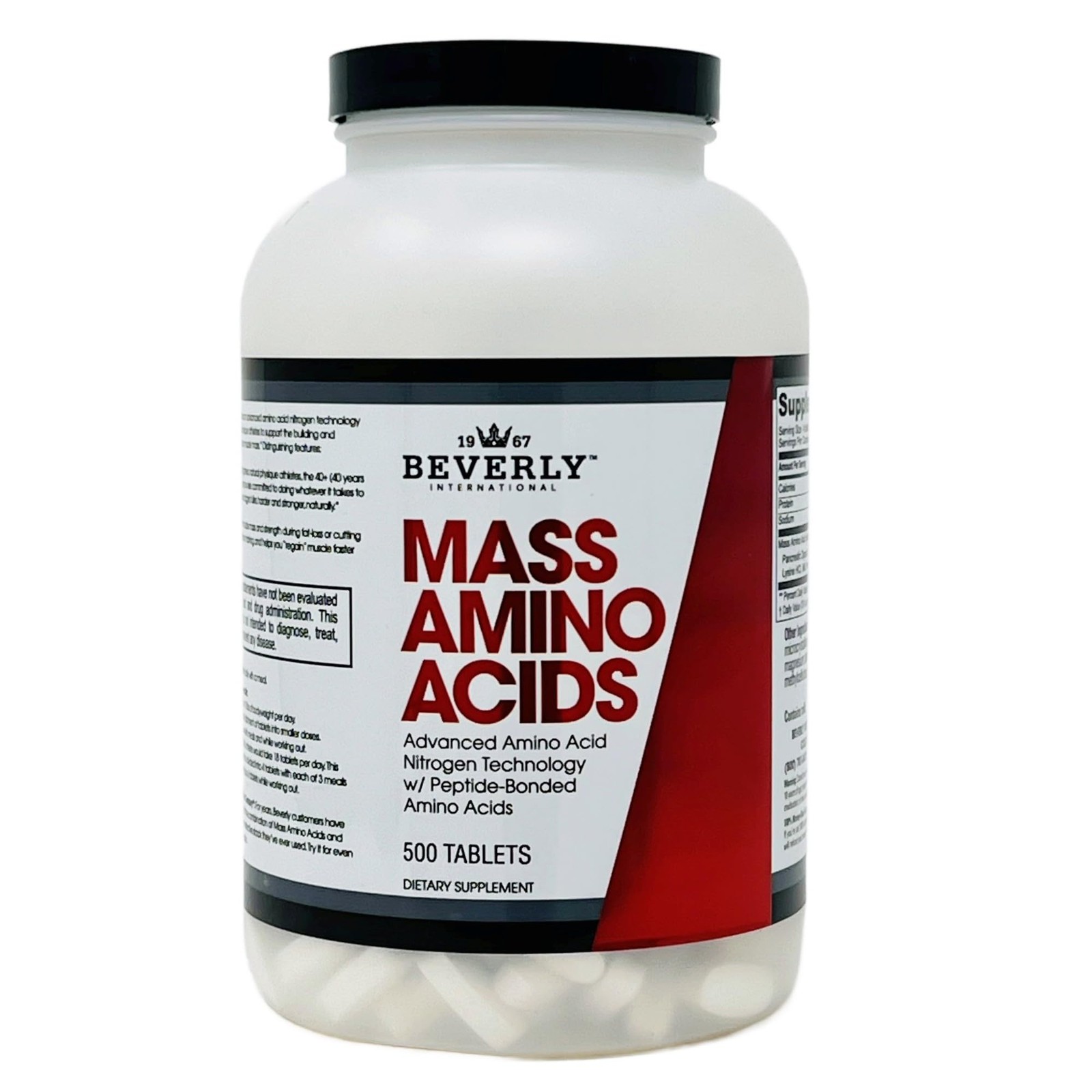 Beverly International Mass Amino Acids, 500 Tabs. Use Pre-Post Workout, with …