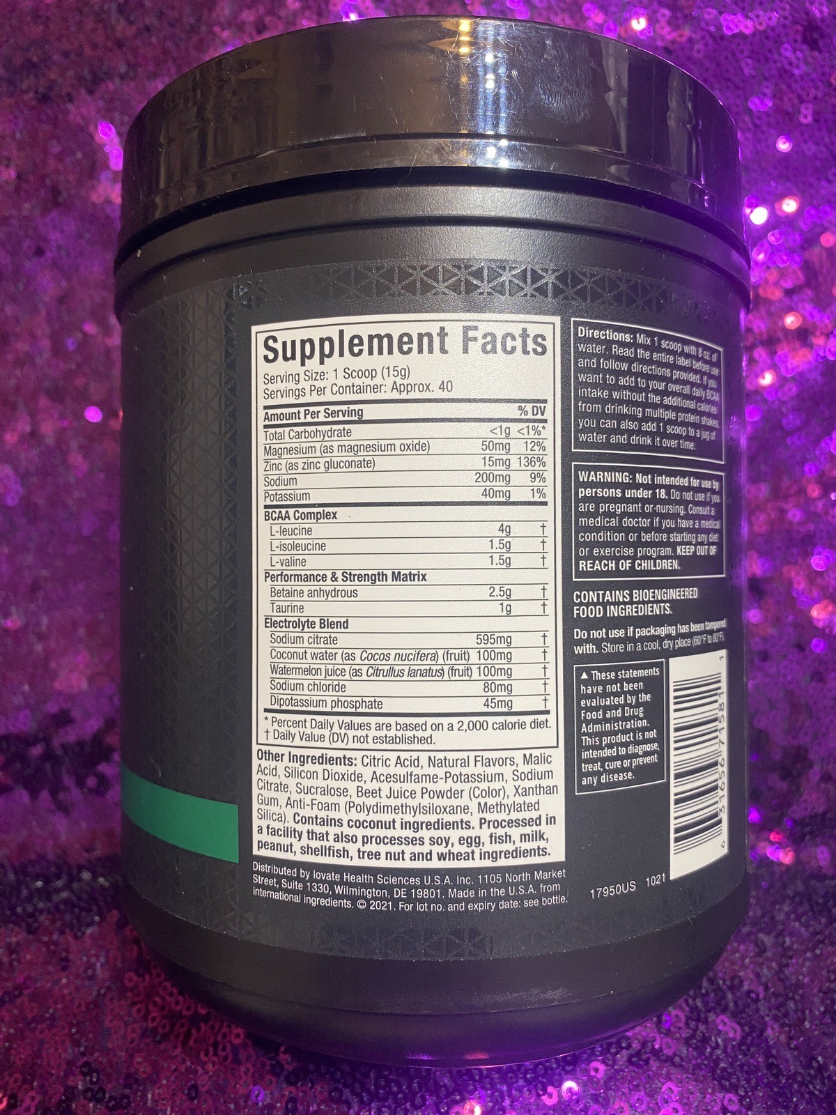2-Pack MuscleTech BCAA Powder -Men & Women Strawberry Watermelon Boosts Strength