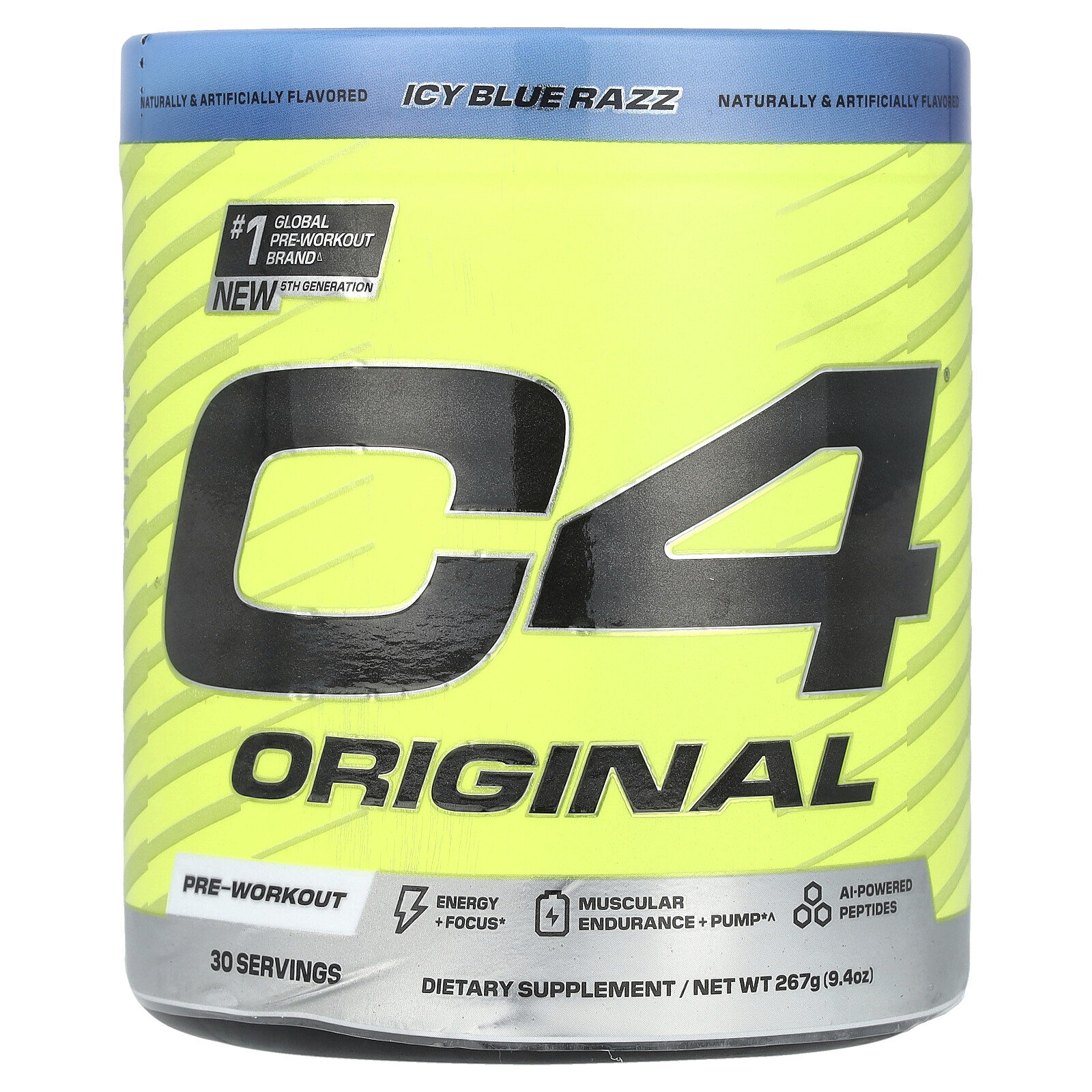 C4 Original, Pre-Workout, Icy Blue Razz, 267 oz (9.4 oz)
