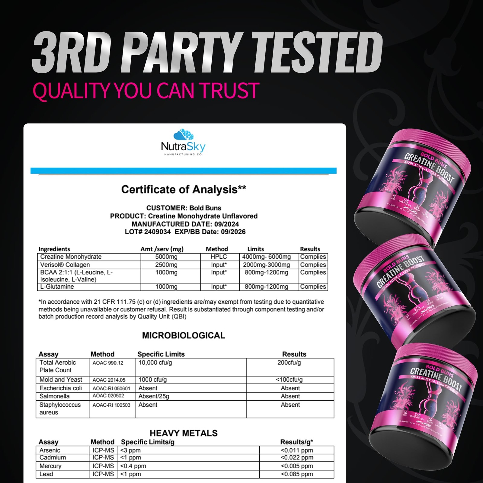 Creatine for Women – Booty Builder Supplement with Collagen & BCAA – Supports…
