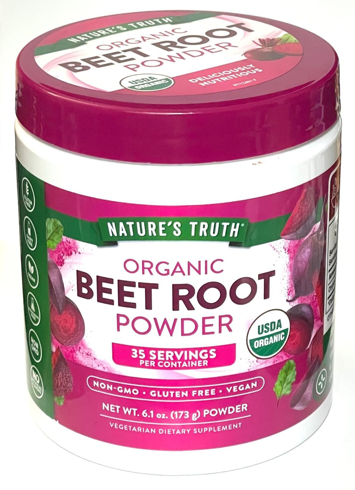Organic BEET ROOT Powder – 35 servings by Nature’s Truth