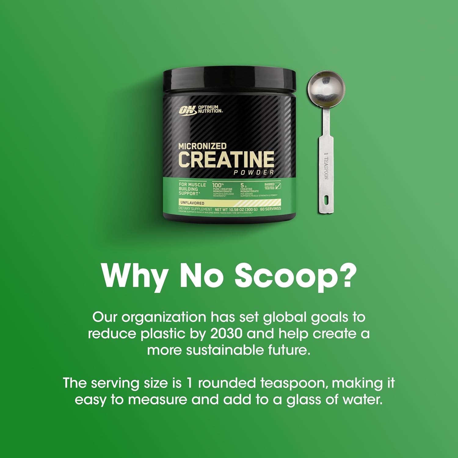 Optimum Nutrition Micronized Creatine Monohydrate Powder, Unflavored, 60 Serving