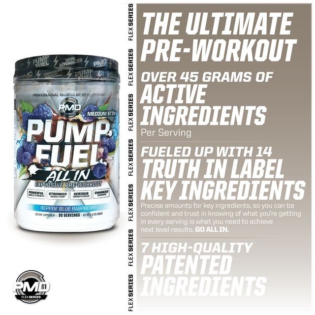 Pump Fuel All In -Medium Stim- Ultimate Muscle Pump Explosive Pre Workout Powder