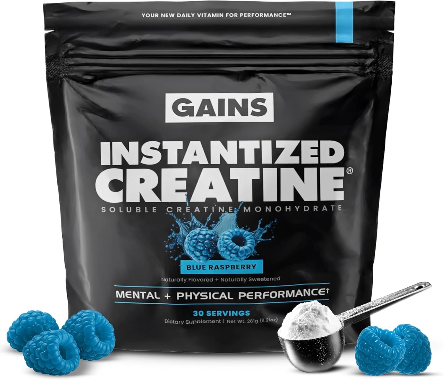 Gains in Bulk Instantized Creatine Monohydrate for Men & Women, Soluble Creatine