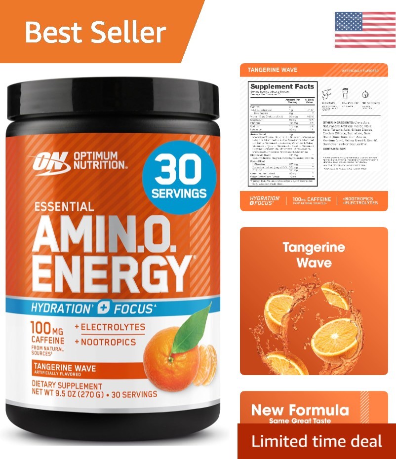 Tangerine Wave Amino Energy + Electrolytes: Boost Energy & Recovery, 30 Servings