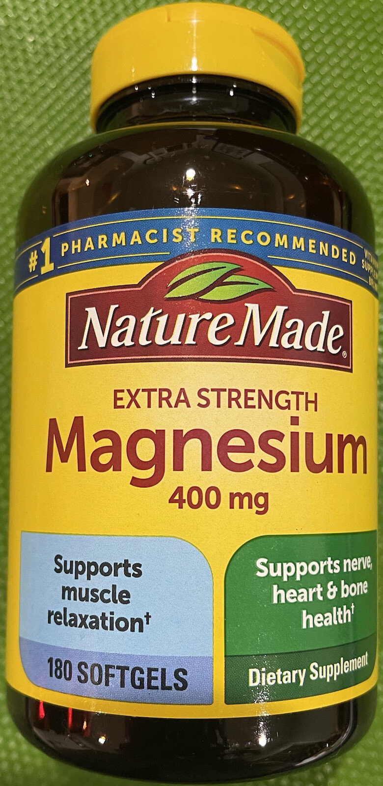 Nature Made Extra Strength Magnesium. 400 mg (180 Softgels) EXP:JUN,2025
