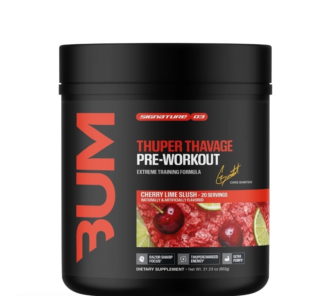 Raw Nutrition Thuper Thavage pre-workout supplement in Cherry Lime Slush