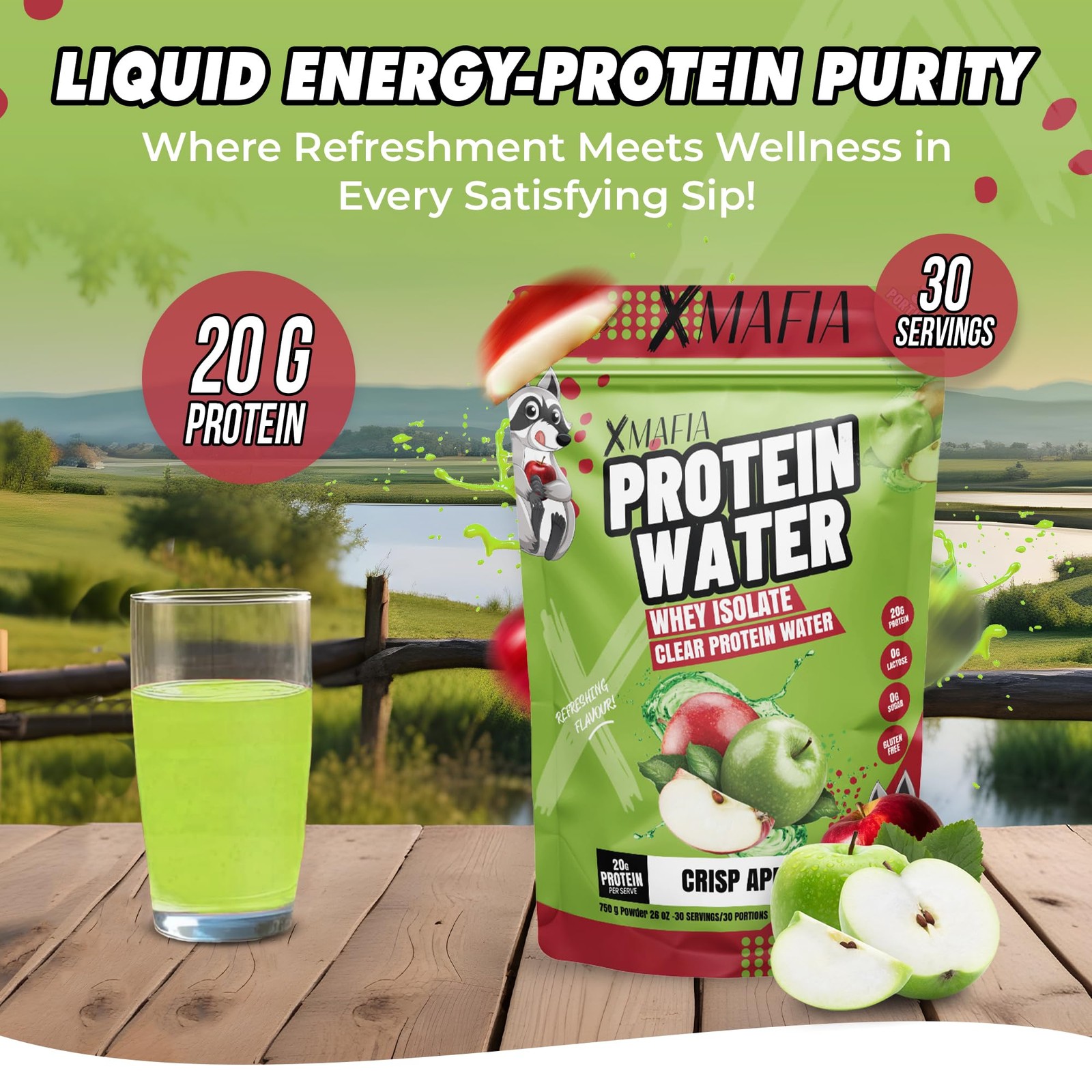 XMafia – Protein Water, Clear Protein Powder – 30 Servings, 20g Protein, 27 o…