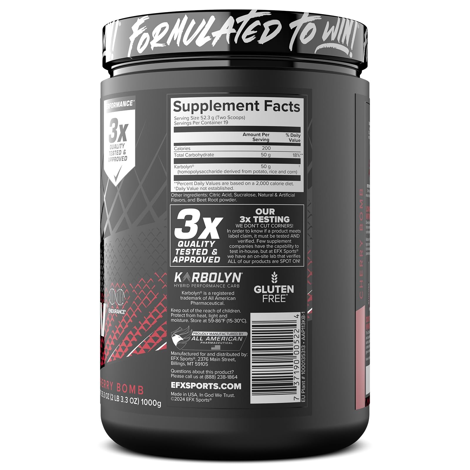 EFX Sports Karbolyn Fuel | FastAbsorbing Carbohydrate Powder | Carb Load, Sus…