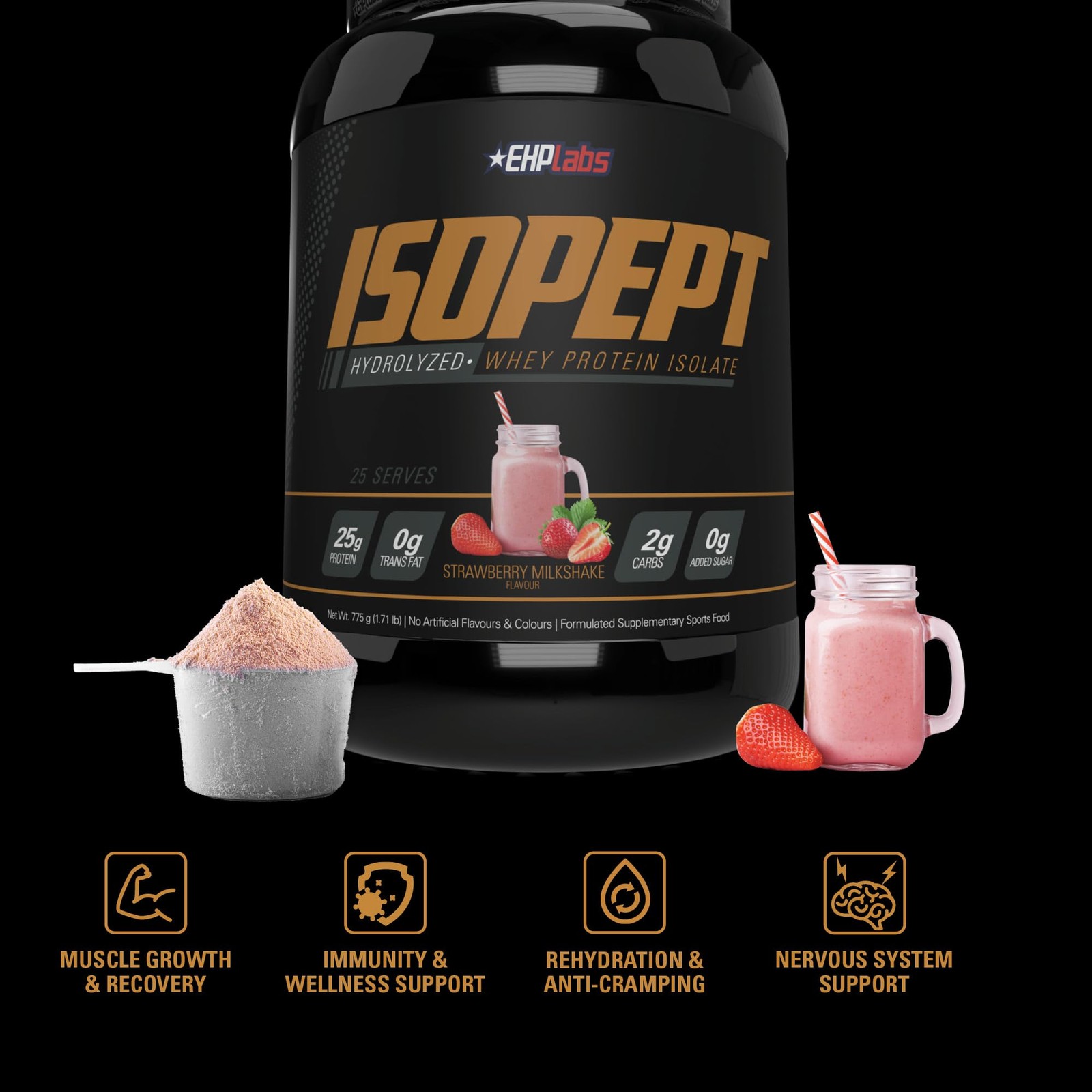 IsoPept Hydrolyzed Whey Protein Powder by EHPlabs – 2.14 Pound (Pack of 1)