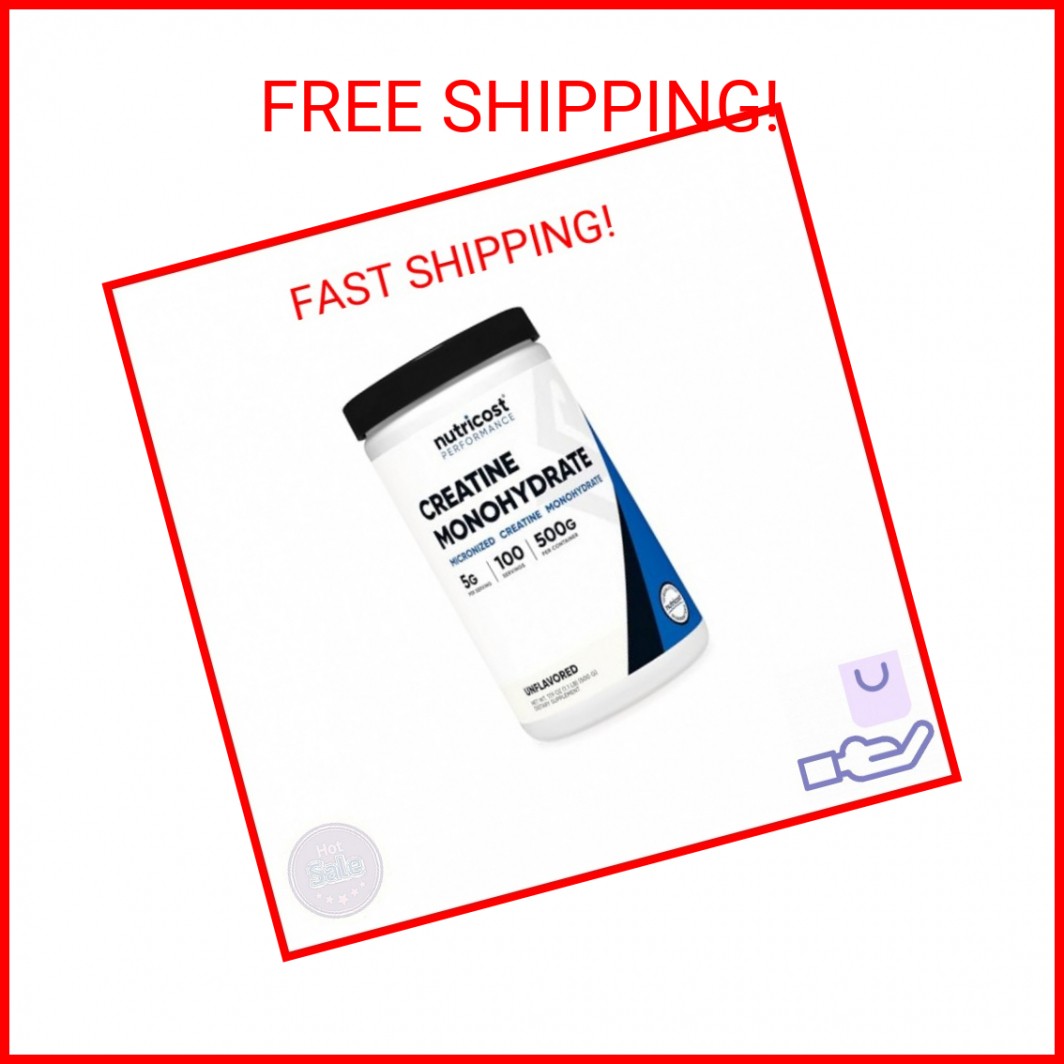 Nutricost Creatine Monohydrate Micronized Powder 500G, 5000mg Per Serv (5g) – 10