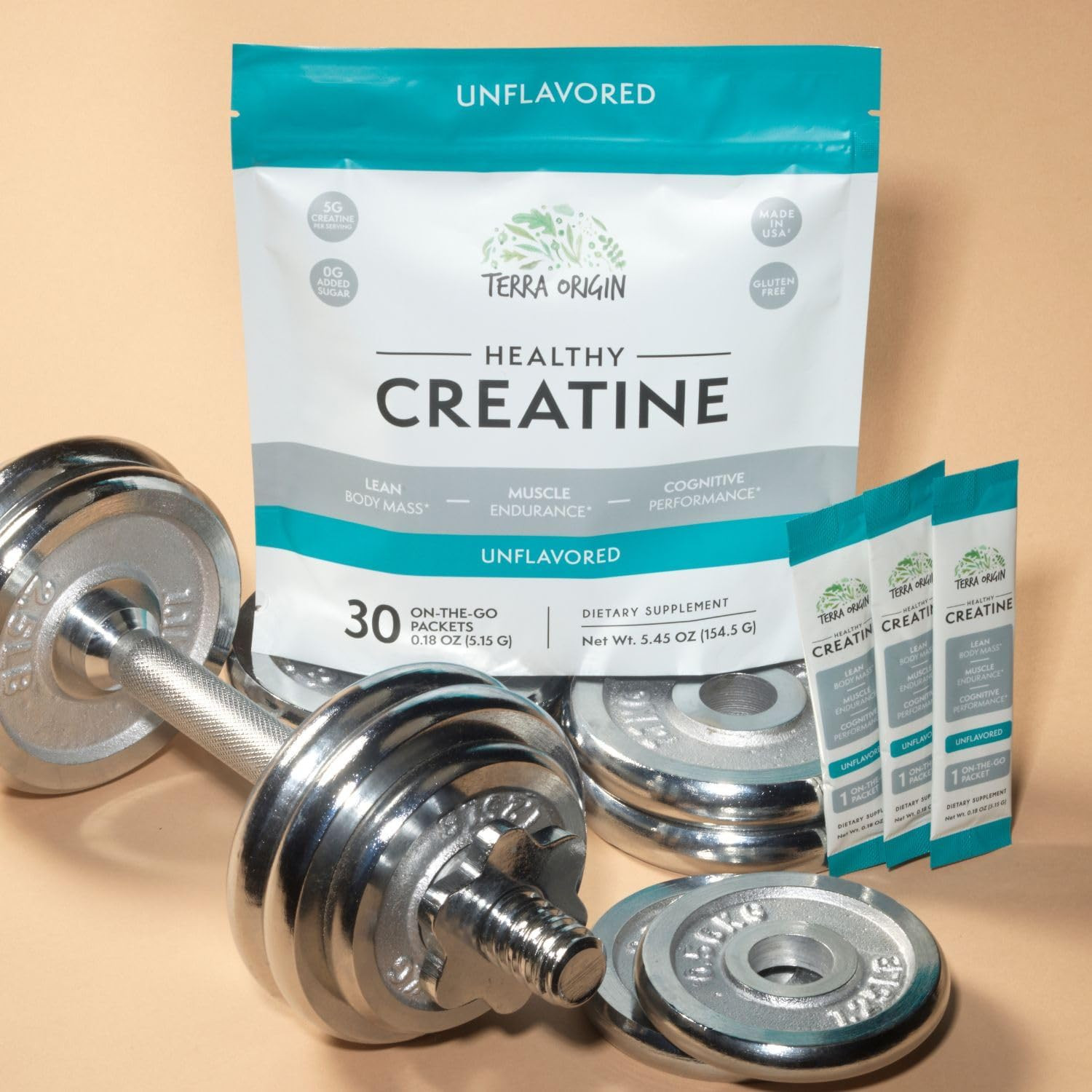 Healthy Creatine Micronized Monohydrate Powder | 30 Stick Packs | Support for Mu