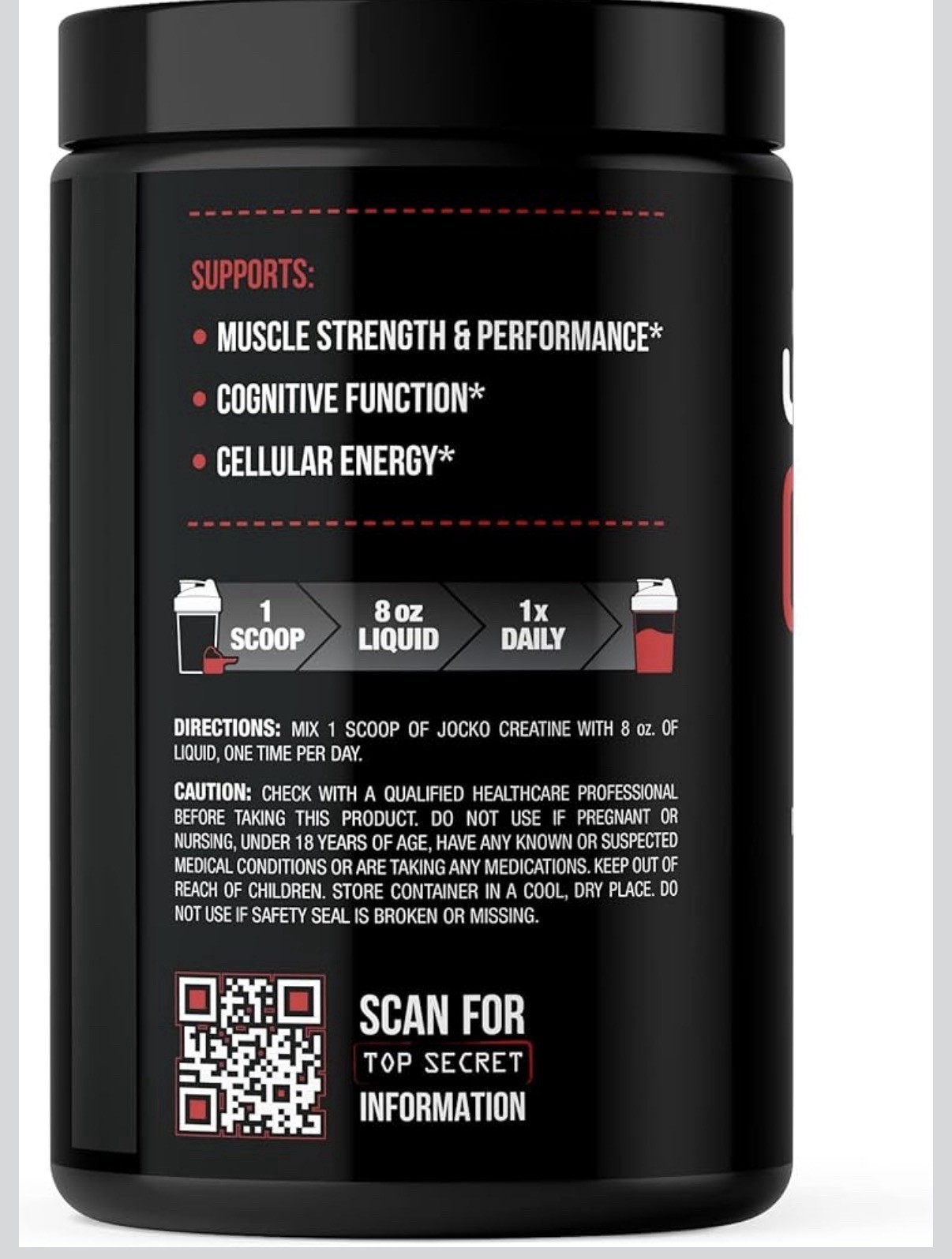 JOCKO Creatine Monohydrate Powder (4 PACK) Unflavored 90 Servings 16 Ounces