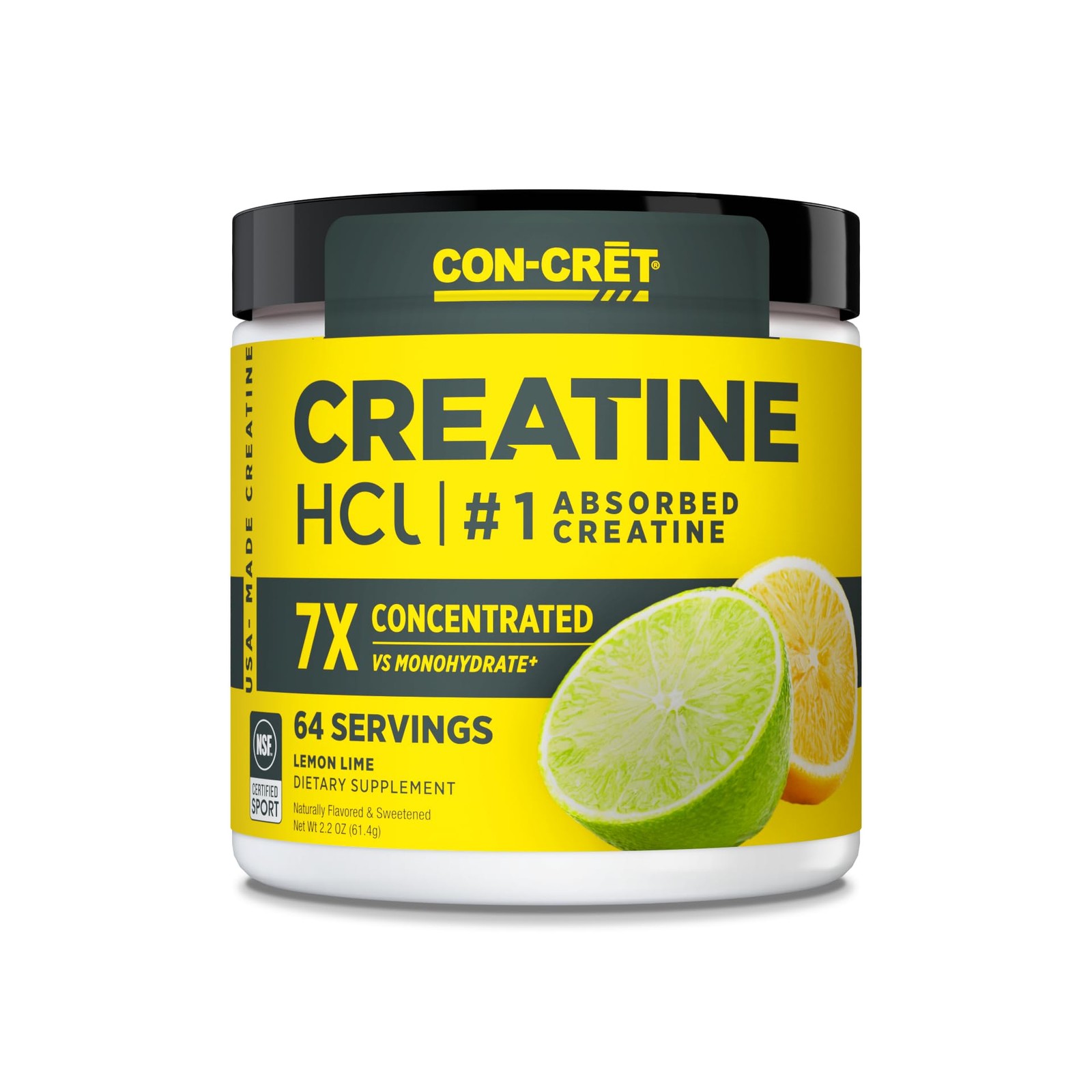 CON-CRET Creatine HCl Powder | Muscle, Cognitive, 64 Servings, No Color