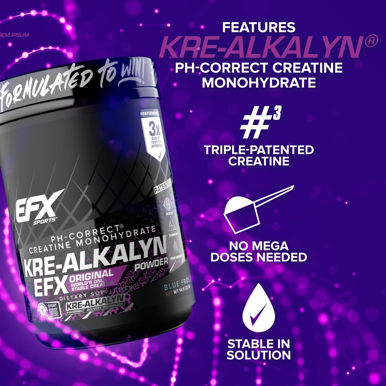 EFX Sports Kre-Alkalyn EFX Powder | pH Correct Creatine Monohydrate Powder Su…