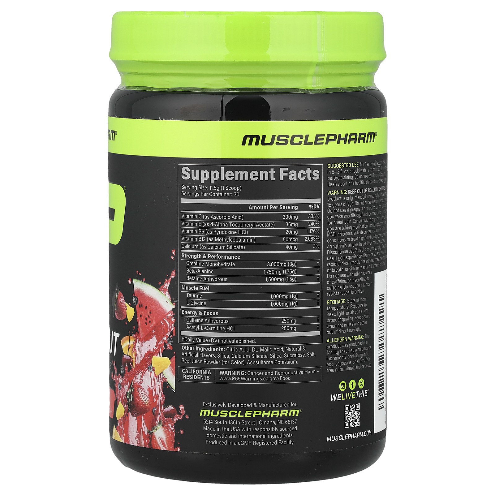 Assault® Preworkout, Fruit Punch, 12.1 oz (344 g)