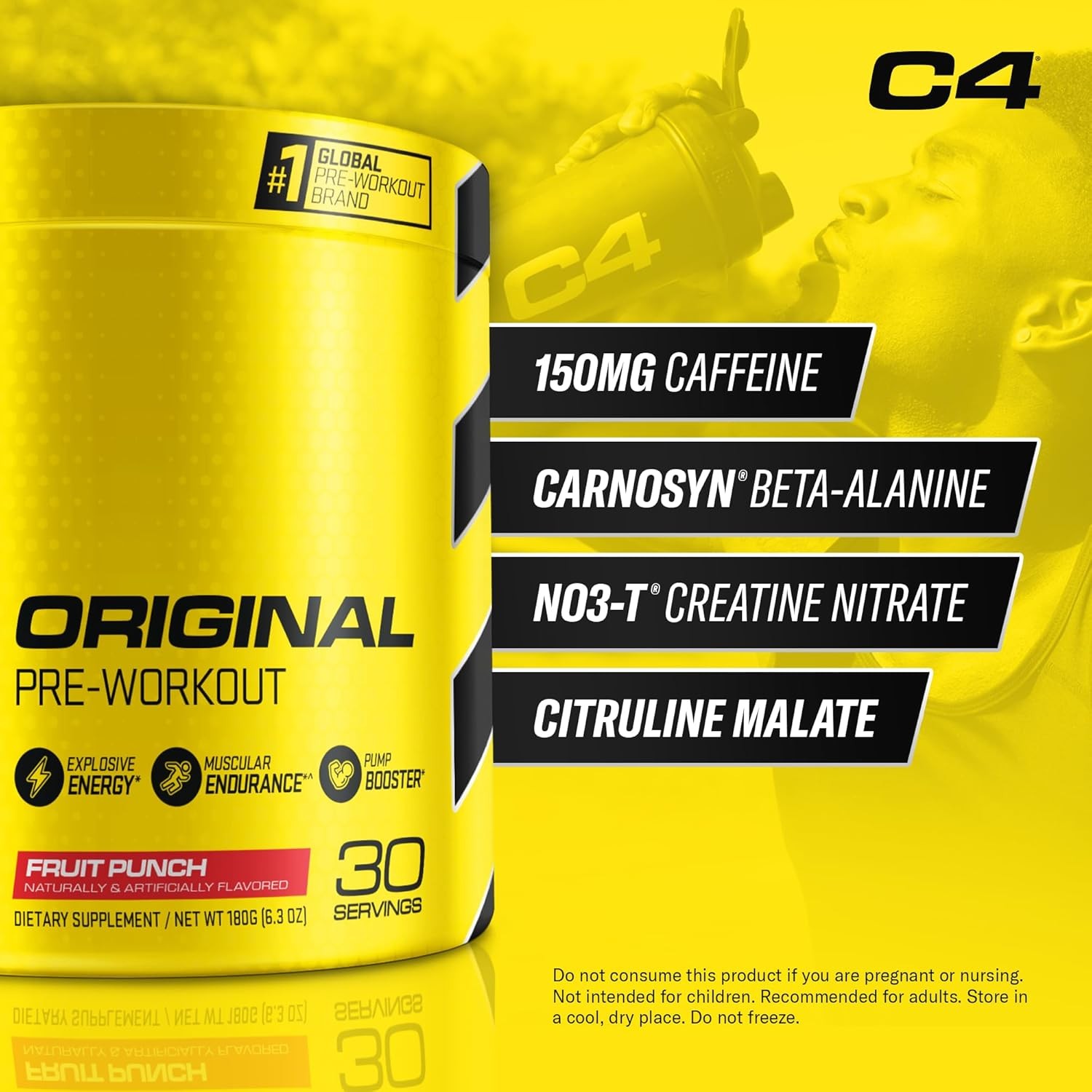 Cellucor C4 Original Pre Workout Powder Fruit Punch | Vitamin C for Immune Suppo