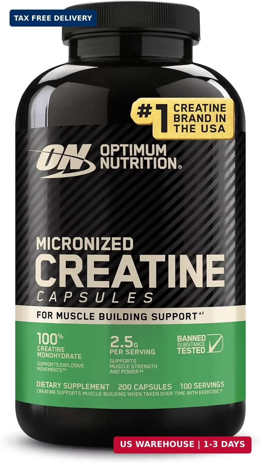 Optimum Nutrition Creatine, Micronized Creatine Monohydrate Capsules, Supports S