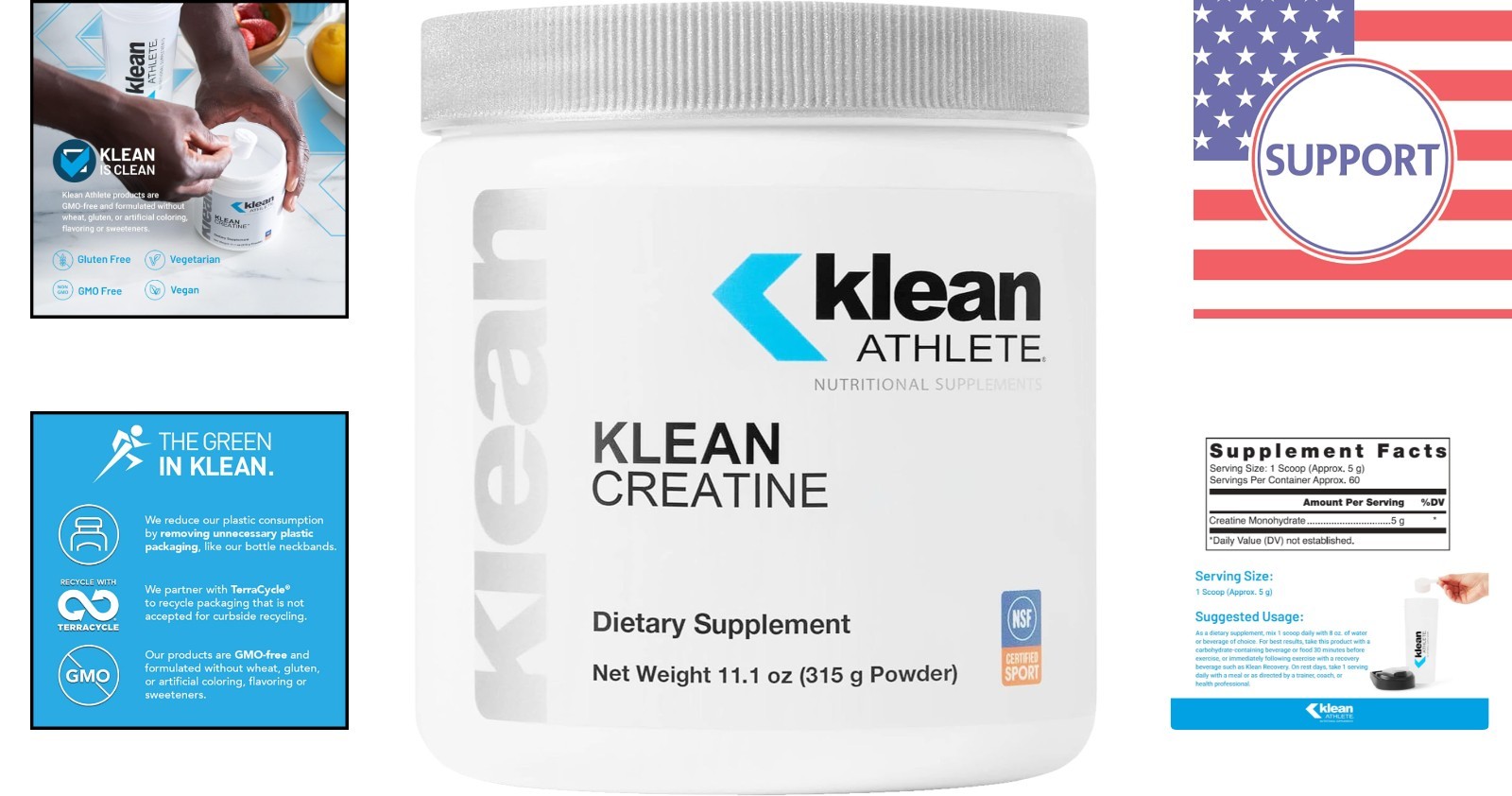 11.1oz Klean Creatine – , NSF Certified for Sport, Supports Muscle Growth