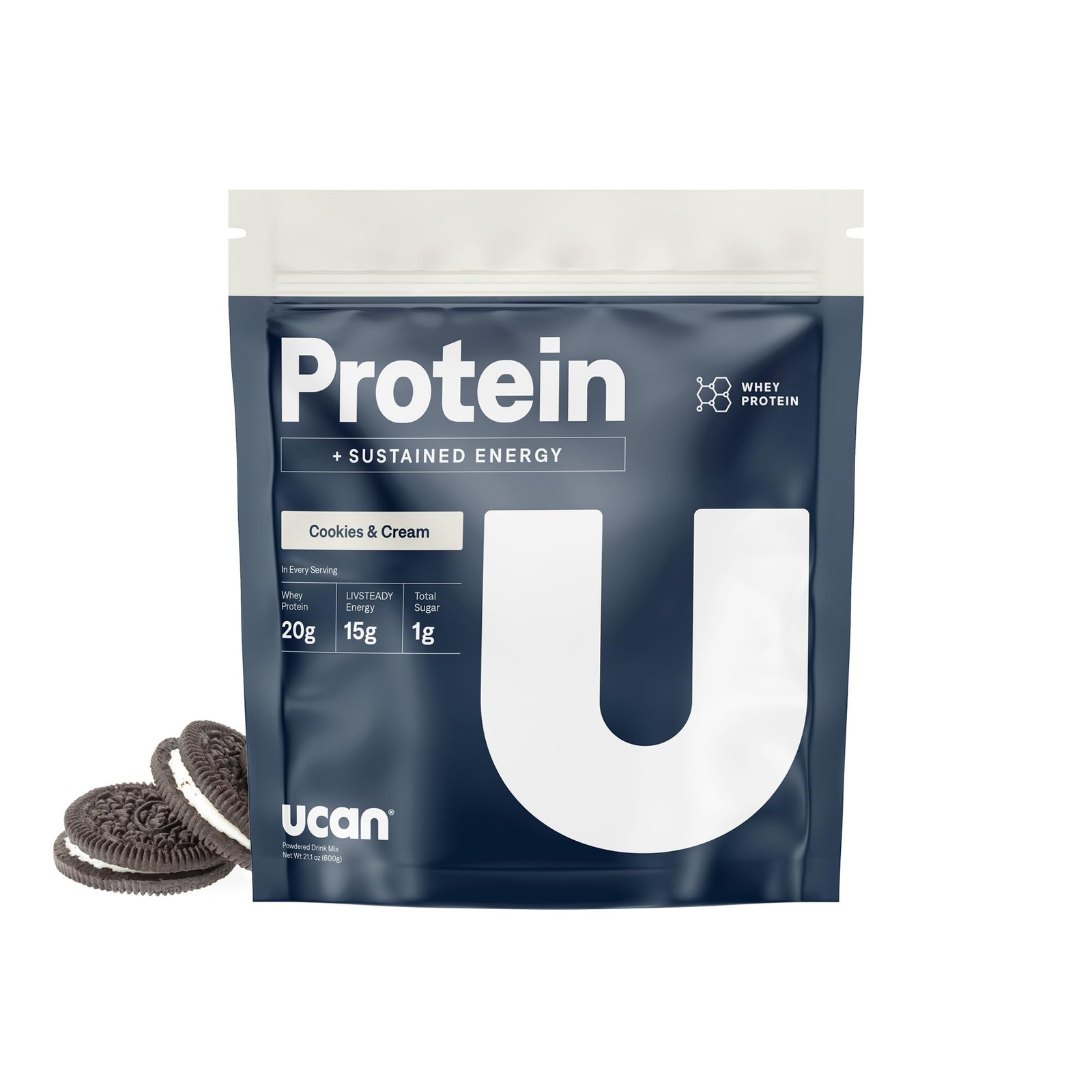UCAN Energy + Whey Protein Powder 19g Per Serving with Amino Acids EAAs & BC…