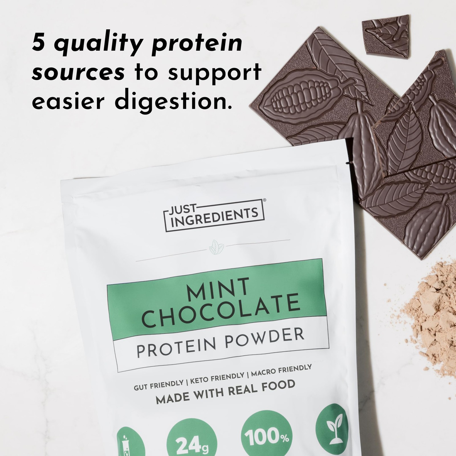 Mint Chocolate Protein Powder | 15 Servings | 24g GrassFed New Zealand Whey +…