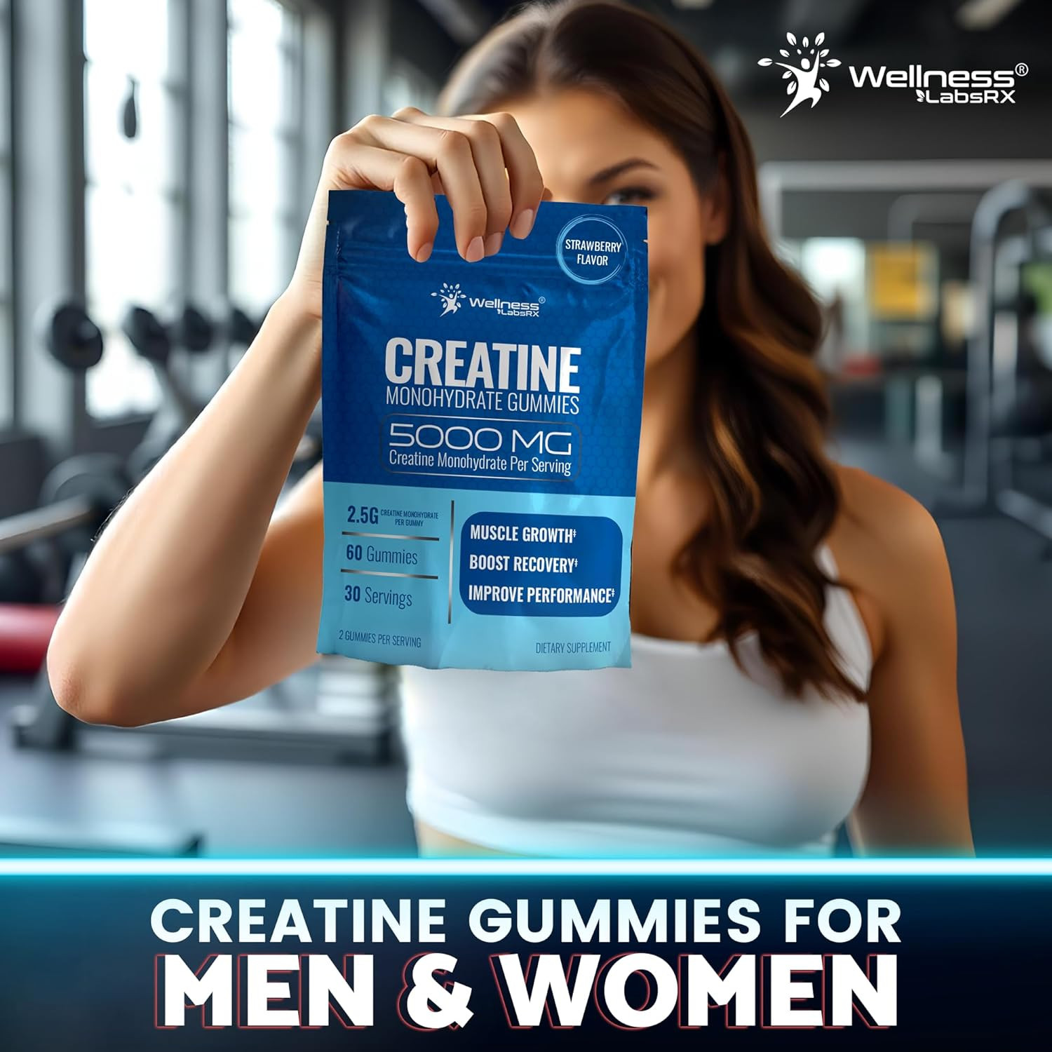 Creatine Gummies 5000Mg, 30 Servings Creatine Monohydrate Gummies – Third-Party