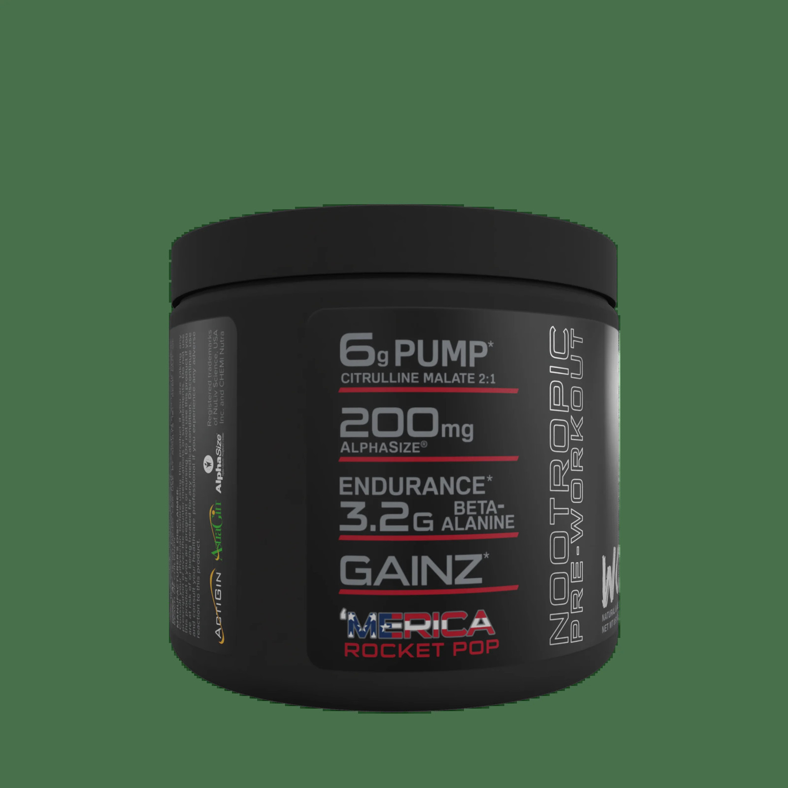 Woke Af Pre-Workout Powder, Increase Energy, Rocket Pop, 333Mg Caffeine, 20 Serv