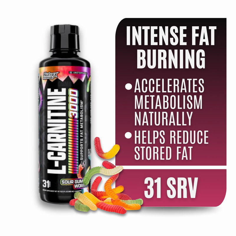 Liquid L-Carnitine 3000 Strawberry Watermelon Fat Metabolism Energy Support Drin