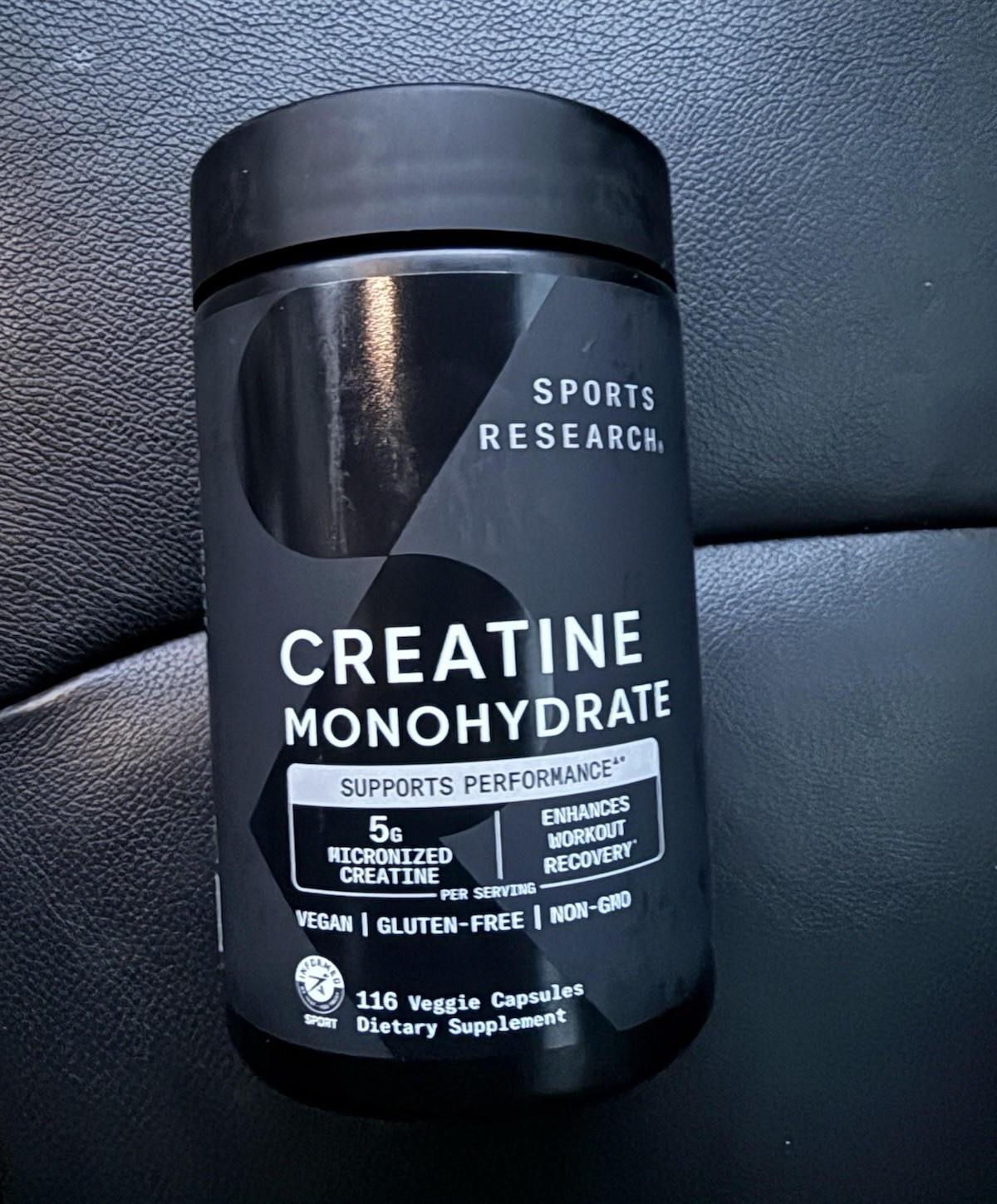 Sports Research Creatine Monohydrate 5g 116 Vegan Caps Gluten-Free Non-GMO
