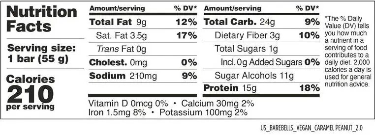 Barebells Vegan Caramel Peanut snack, no added sugar, 12 protein bar, ✅