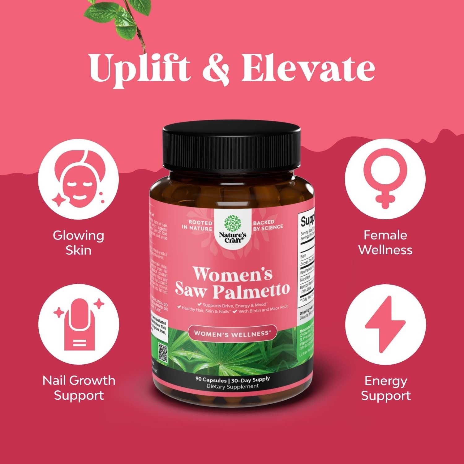 Extra Strength Saw Palmetto for Women 500mg – DHT 90 Count (Pack of 1)