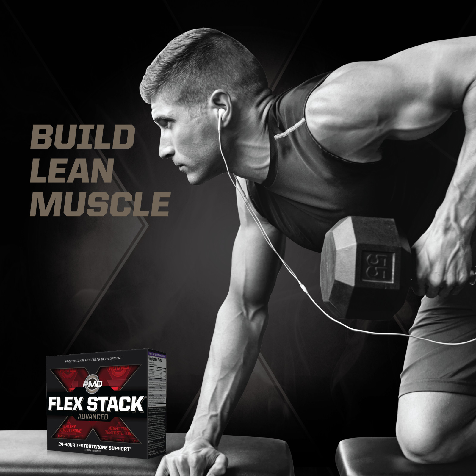 FLEX STACK ADVANCED – Muscle, Recovery, N-TEST 600/Liquid T-Gels/Z-TEST 90 Caps