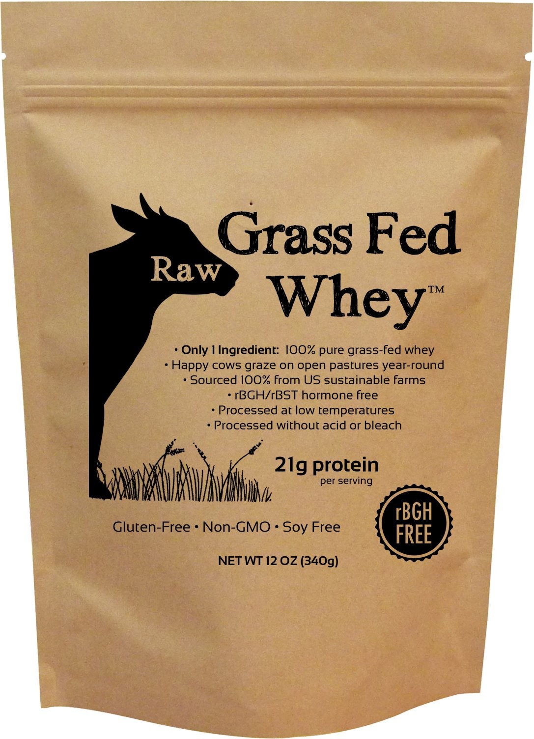 Happy Healthy Cows Protein Powder – 12oz Unflavored, GMO & Hormone Free