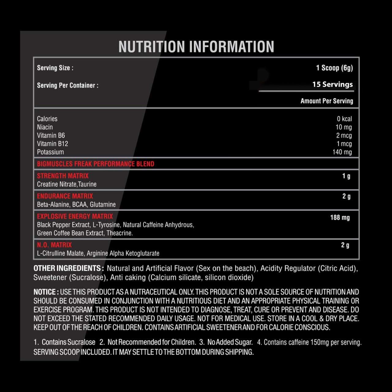 Bigmuscles Nutrition Freak Pre-Workout Choose Size & Flavour