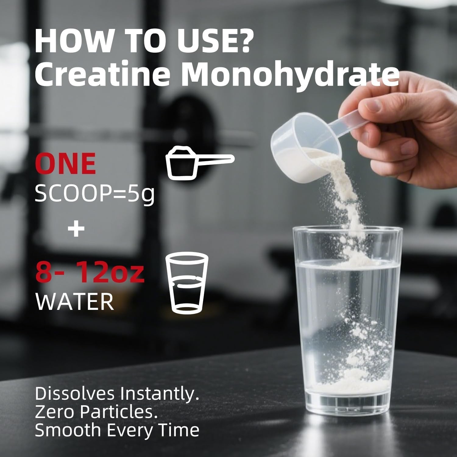 30-Day Supply of Pure Creatine Monohydrate – 300g Micronized, Easy to Dissolve