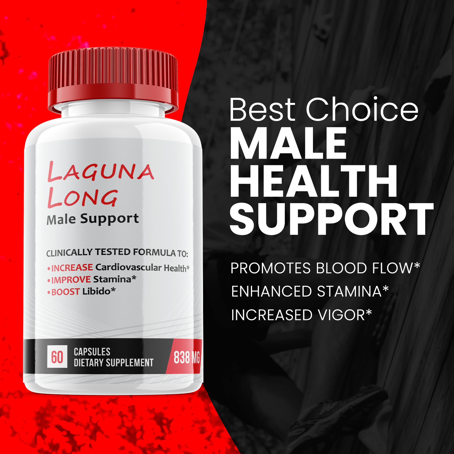 Laguna Long Male Support Capsules, LagunaLong Men Vitality Support (60 Capsules)
