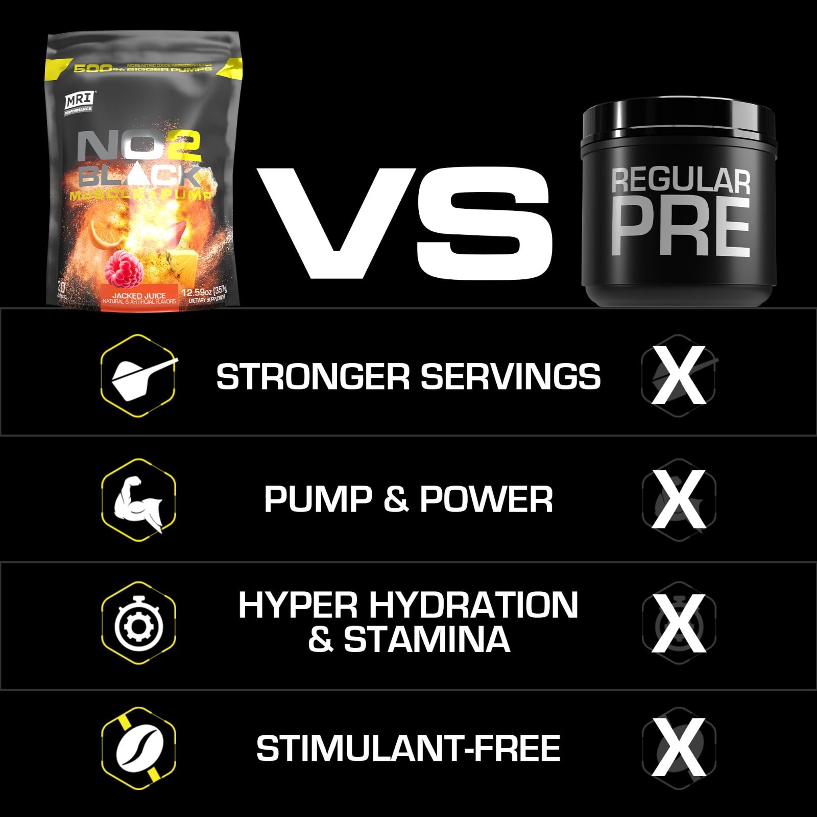 Nitric Oxide Booster, Stim-Free Pre-Workout Supplement, Pump & Muscle Support