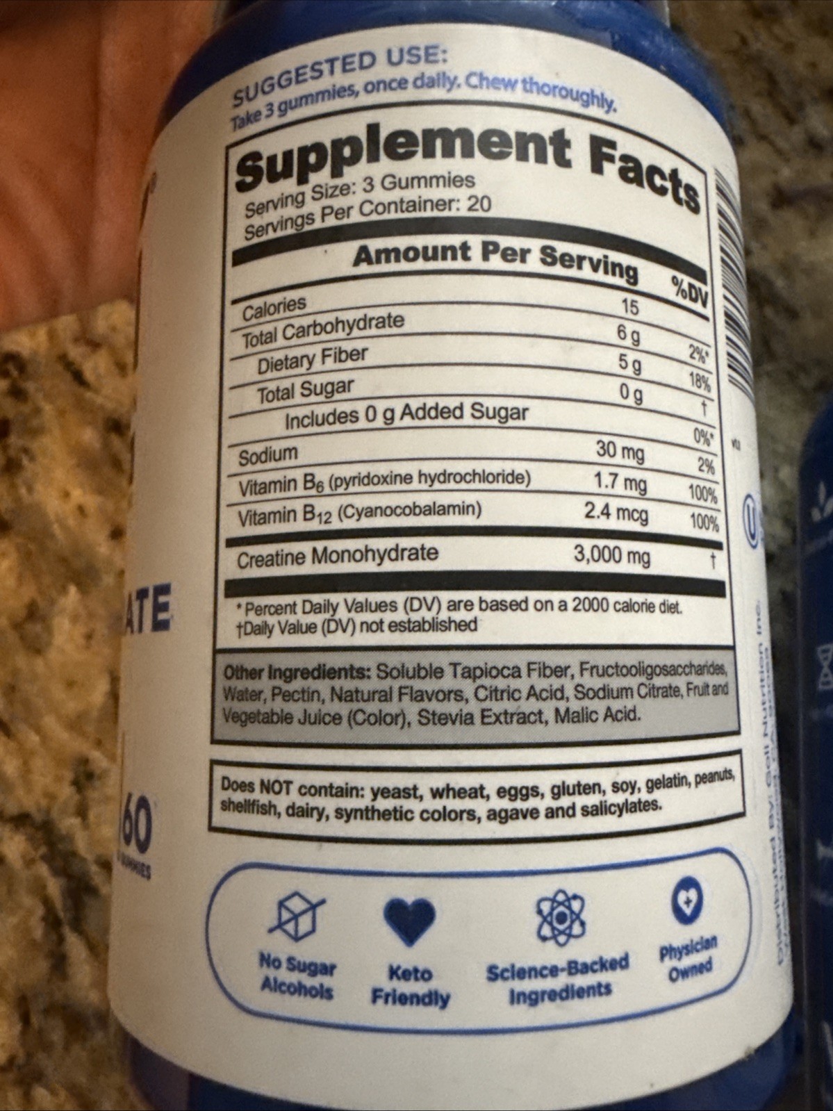 2x Goli Creatine Monohydrate Gummies Zero Sugar 60 Count 10/2027