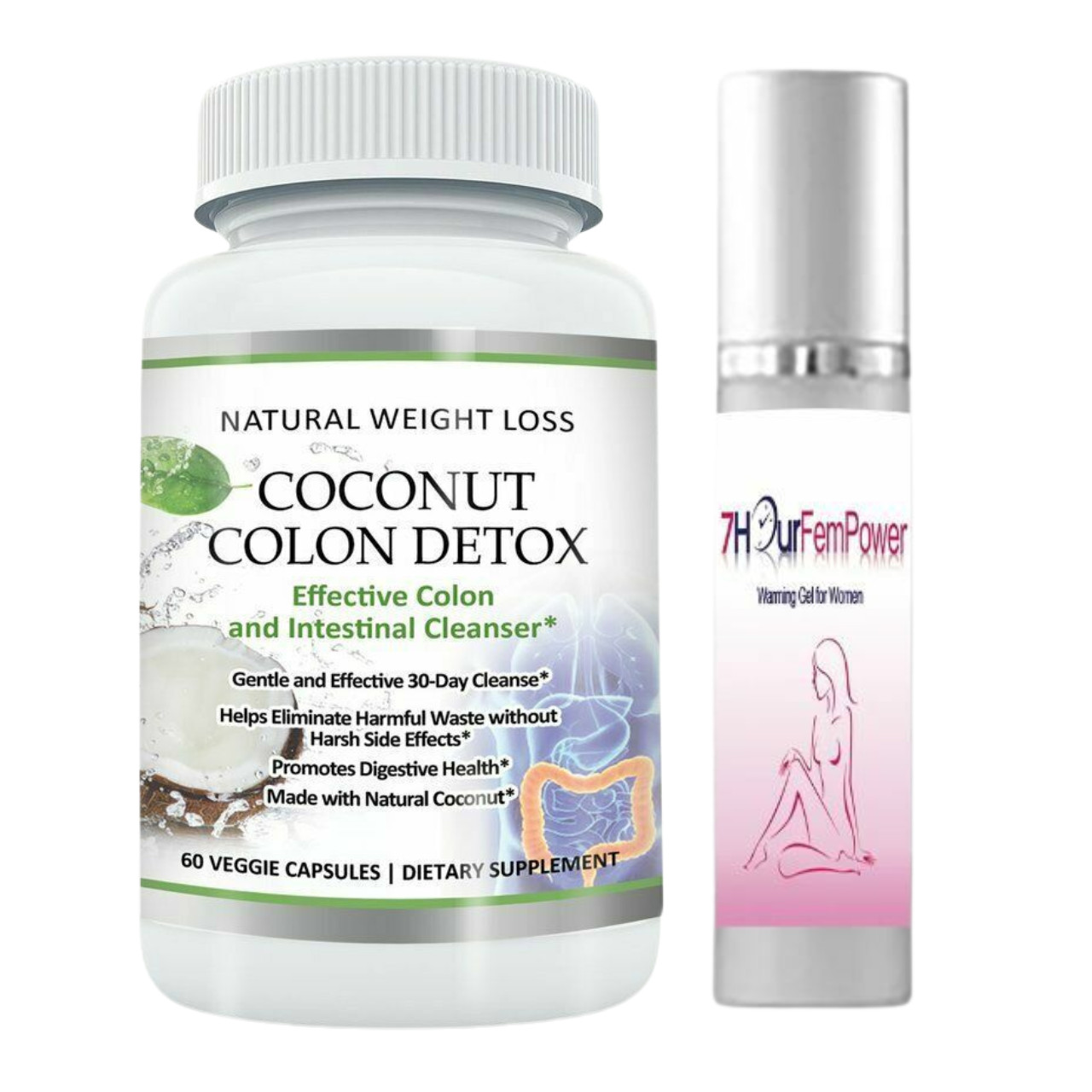 Coconut Intestinal Support Weight Management Supplement & Female Lubricant Gel