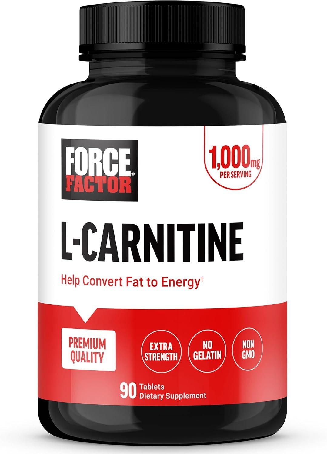 Force Factor L-Carnitine 1000 mg Capsules 90 Count for Weight Management