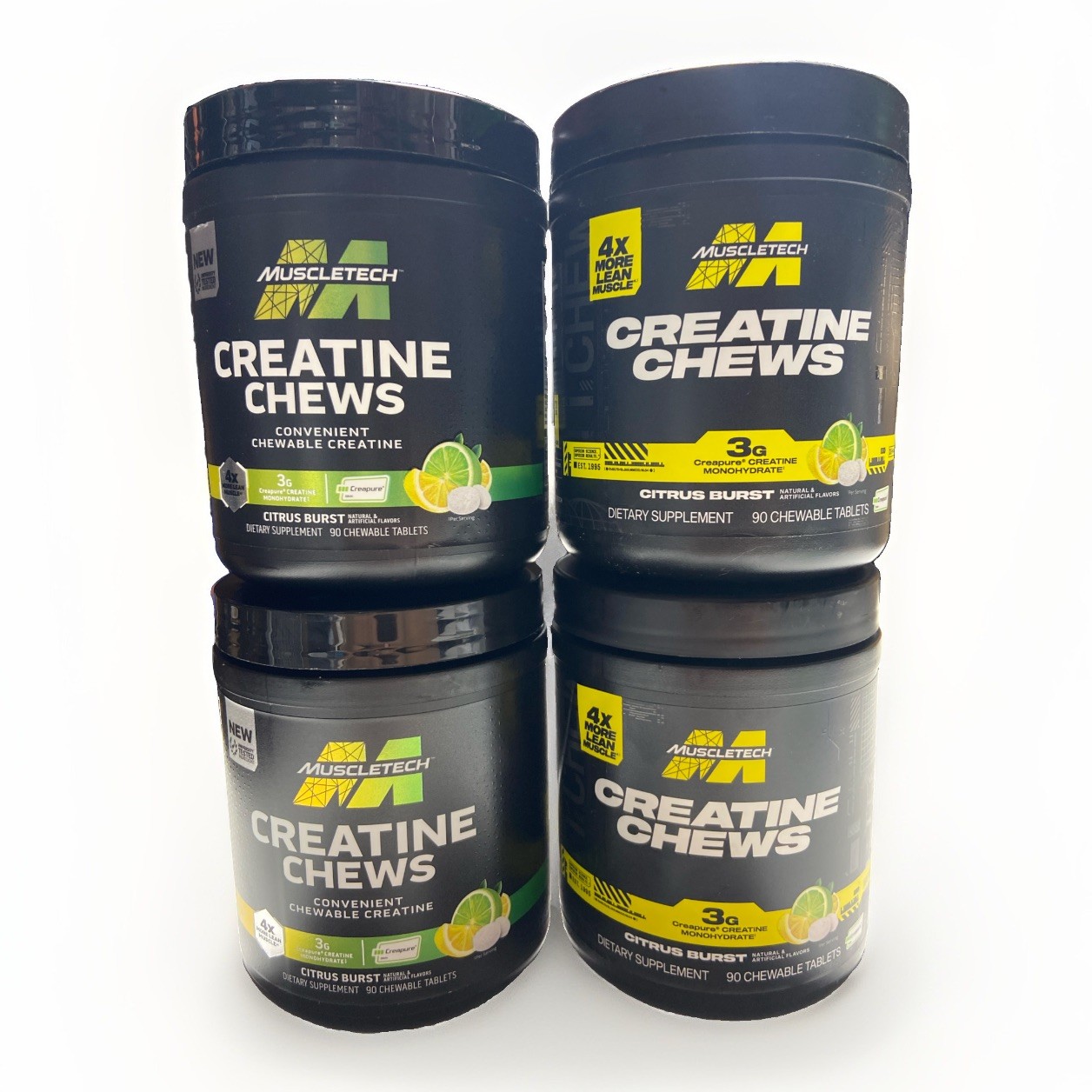 2X MUSCLE TECH CREATINE CHEWS CITRUS 90 CHEWABLE TABLETS EACH EXP 01/2027+
