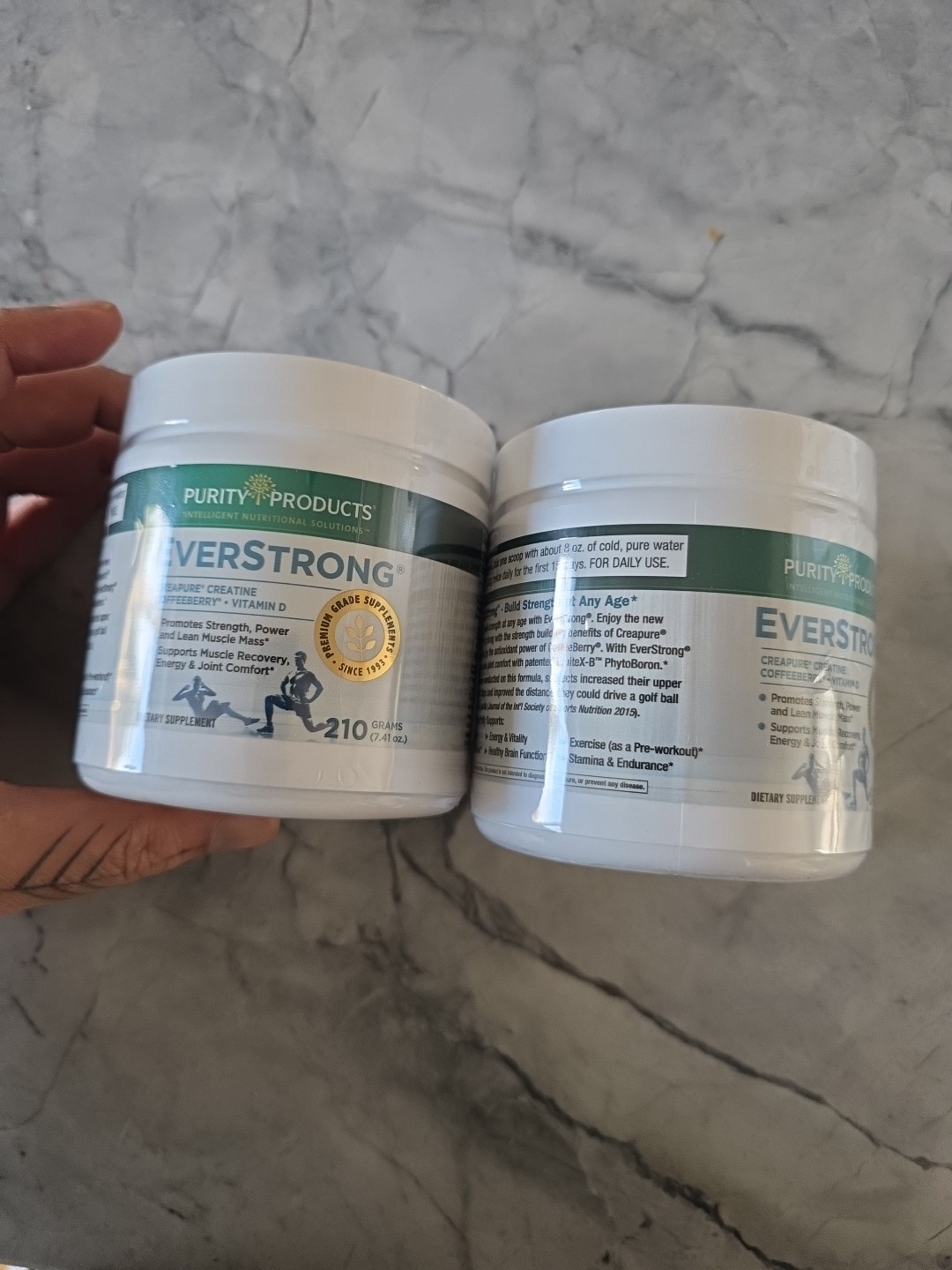 2 Pack EverStrong – Muscle Mass Creapure Creatine 210 Grams Each EXPIRED SEALED