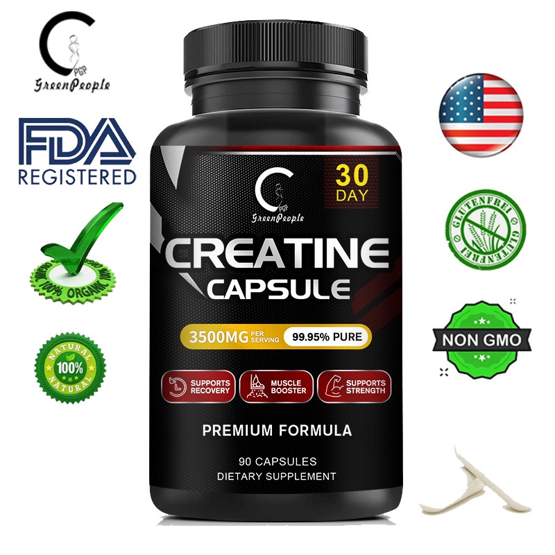 Creatine Monohydrate 90ct – Pure Capsules for Muscle Growth & Workout Support