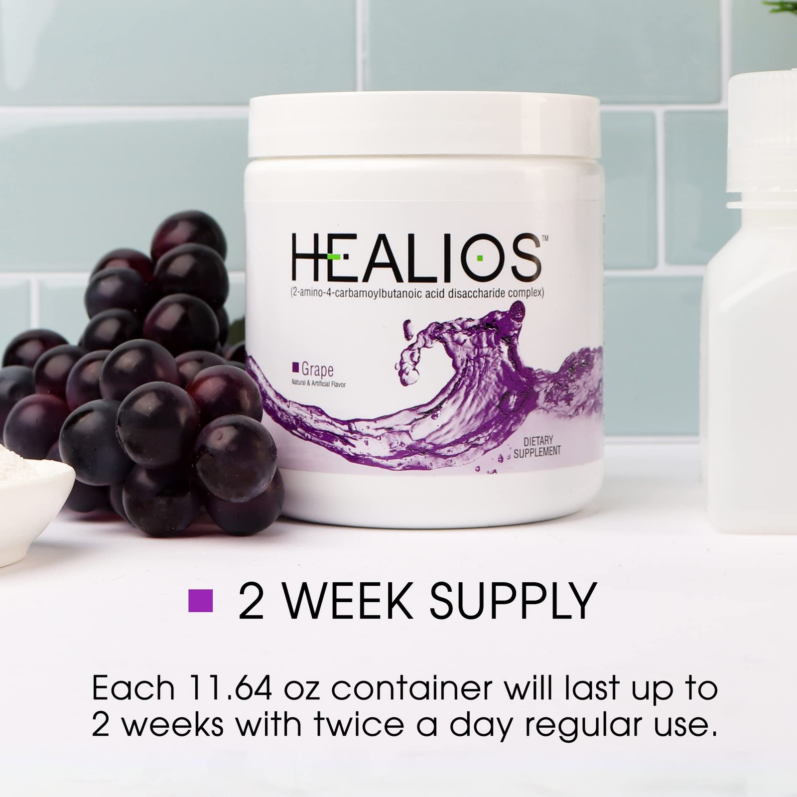 Healios Grape Flavor Oral Health and Dietary Supplement, Powder Form, Naturally