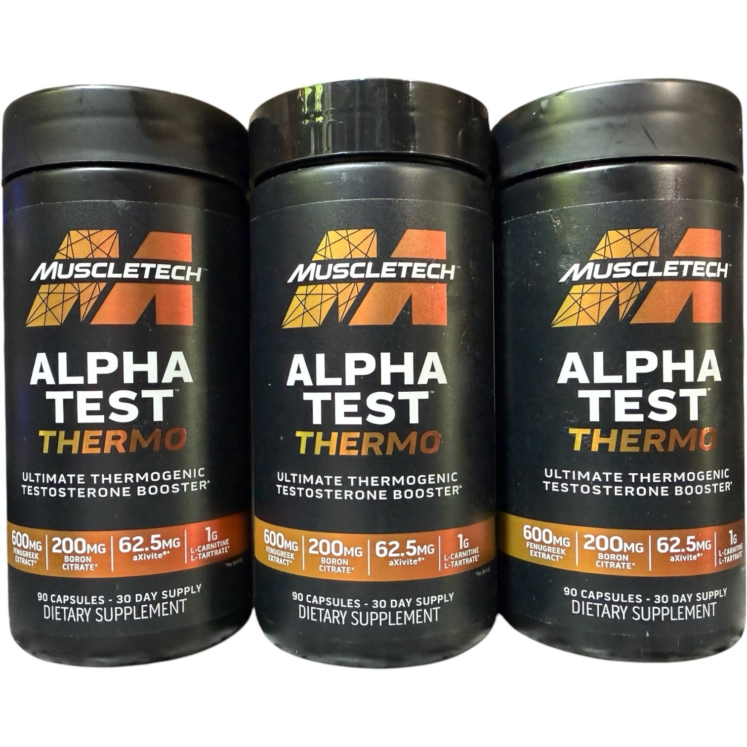 (3) Muscletech Alpha Test Thermo Testosterone Booster 90 Caps Exp 01/2028+