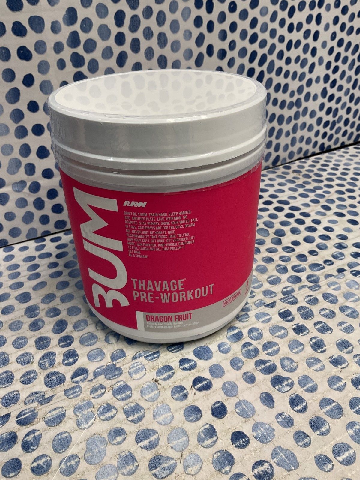 RAW Nutrition CBUM Essential Pre Workout Dragon Fruit 18.77oz Exp 03/2027