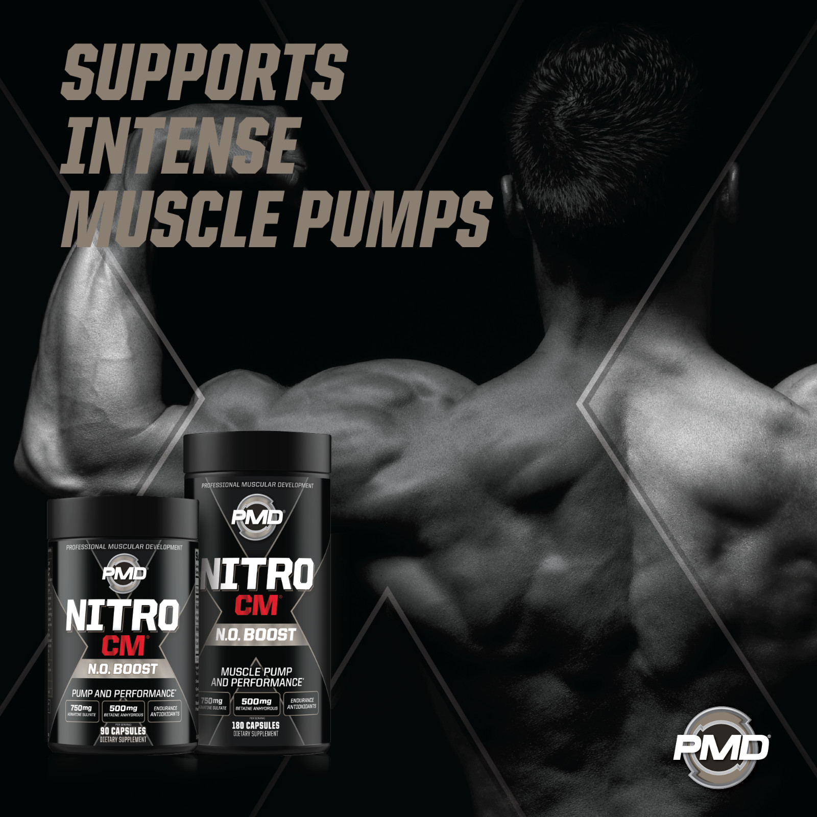 NITRO CM – Nitric Oxide Formula for Muscle Pumps & Performance – (180 Capsules)